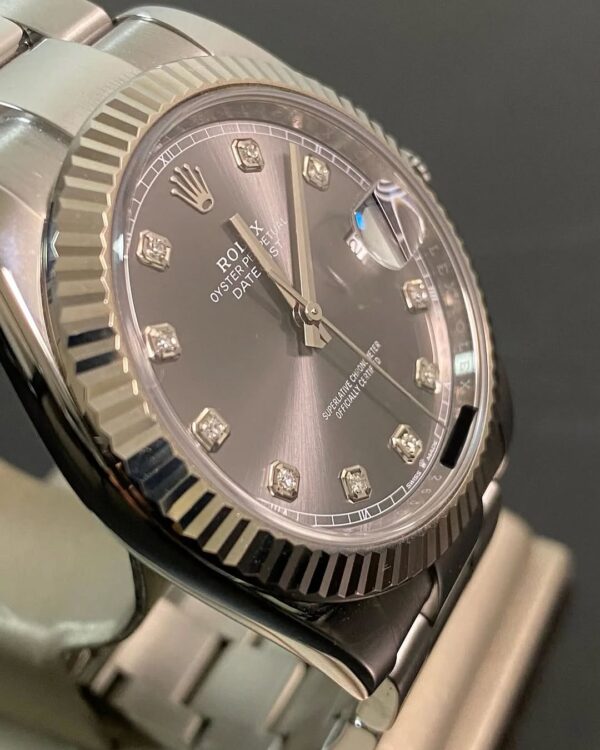 Rolex Steel Datejust 41 - 2023 - Fluted Bezel - Rhodium Diamond Dial - Oyster Bracelet - 126334 *FULL SET* - Image 6