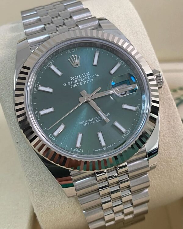 Rolex Steel Datejust 41 - 2025 - Fluted Bezel - Mint Green Dial - Jubilee Bracelet - 126334 *FULL SET* - Image 9