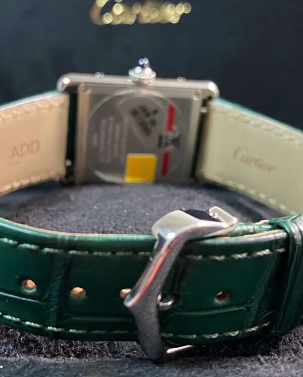 Cartier Tank Must Steel - 2024 - Green Dial - Green Alligator Strap - WSTA0056 *FULL SET* - Image 6