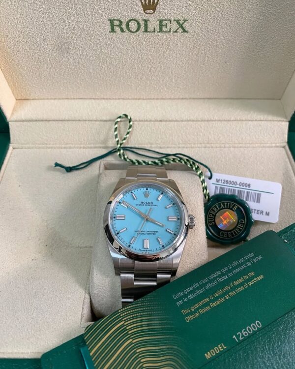 Rolex Steel Oyster Perpetual 36 - 2024 - Domed Bezel - “Tiffany” Turquoise Dial - Oyster Bracelet - 126000 *FULL SET* - Image 4