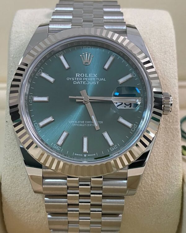 Rolex Steel Datejust 41 - 2025 - Fluted Bezel - Mint Green Dial - Jubilee Bracelet - 126334 *FULL SET* - Image 3