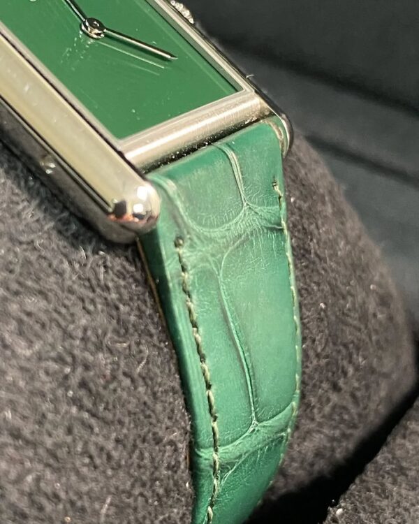 Cartier Tank Must Steel - 2024 - Green Dial - Green Alligator Strap - WSTA0056 *FULL SET* - Image 3