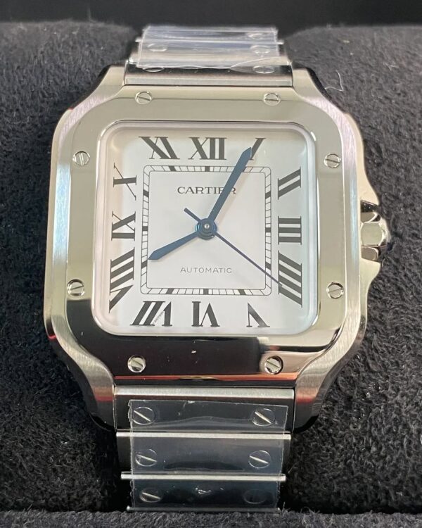 Cartier Santos de Cartier - 2024 - 35.1 mm Steel Case - White Roman Dial - WSSA0029 *FULL SET* - Image 2